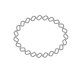 Oval border basic shapes monogram frame