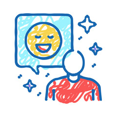positive attitude soft skill icon doodle illustration