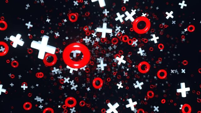 Red and White XO Tunnel Background VJ Loop l 4K