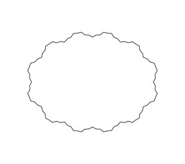 Oval border basic shapes monogram frame