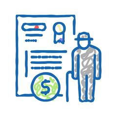 pension allowance icon doodle illustration