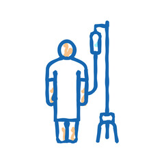 patient with dropper icon doodle illustration