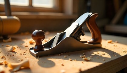 Woodworking plane isolated on white background