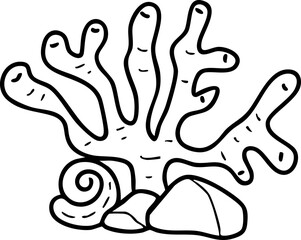 Cartoon sea Summer picture elements Illustration