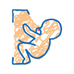 feeding baby at request icon doodle illustration