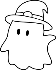 Cartoon Elements Ghost Cloak Autumn Halloween Illustration Cute picture Hand-painted