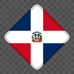 Vector icon featuring the Dominican Republic flag design in diamond shape. Icon for themes related to the Dominican Republic
