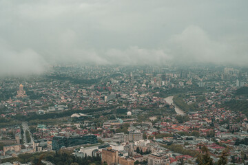 Tbilisi panorama from above. Tbilisi cityscape, Georgia