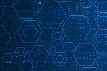 vector sci-fi hexagonal futuristic pattern, innovation future technology background	
