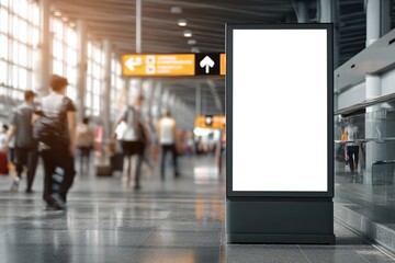 Blank advertising billboard stands ready for your custom message at the terminal