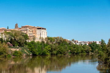 Fototapeta premium Riverside View of the Royal Convent of Santa Clara, Tordesillas
