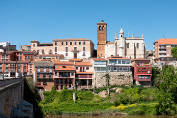 Riverside View of the Historic Town of Tordesillas, Spain