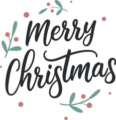    Merry Christmas typography vector illustration.
