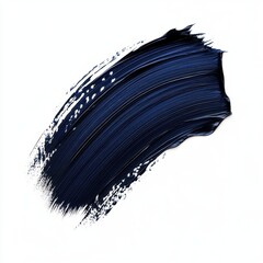 Dark blue paint stroke isolated on white background