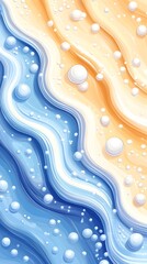 Abstract ocean wave design with sand and bubbles