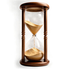 A classic hourglass captures the fleeting nature of moments. The warm tones of the sand and wood create a contemplative mood.