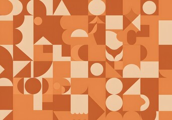 Geometric Abstract Orange Background, Seamless Pattern Design for Digital Use, Web, Print, Creative Projects.