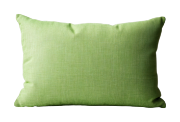Simple green pillow isolated on black for interior design and comfort