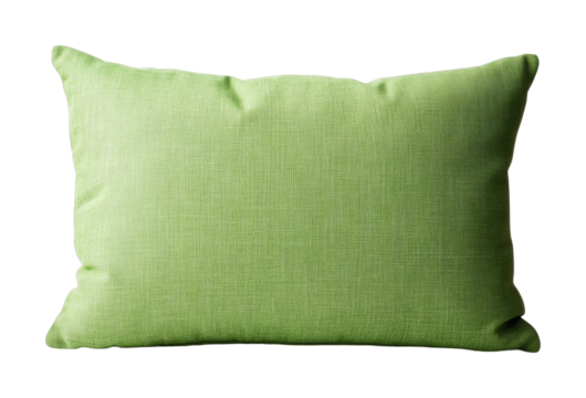 Simple green pillow isolated on black for interior design and comfort
