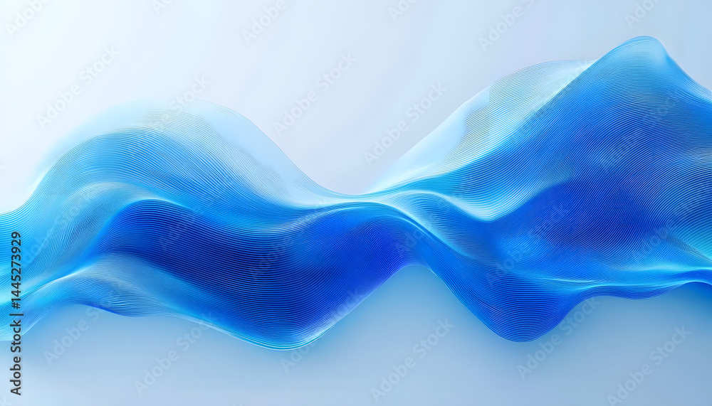 Wall mural abstract blue wave background abstract minimal gradient blur background royal color design