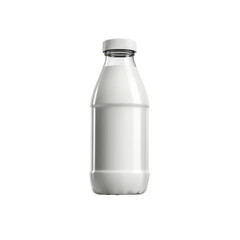 Full Bottle of Milk with White Cap - Product Mockup