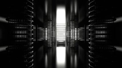 White Alien Strobe Corridor with Vertical Portal Background VJ Loop l 4K - Powered by Adobe