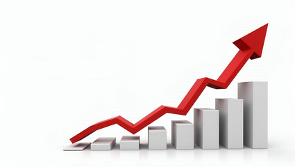 Designer Creates Loss Chart Graphic: Descending Red Bar Chart with Percentage Drop Annotations for Report Visuals in Photo Stock Concept, Left Space Included