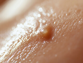 Fototapeta premium Zoomed-In Realistic Skin Conditions: Blisters, Vesicles, and Warts : Generative AI