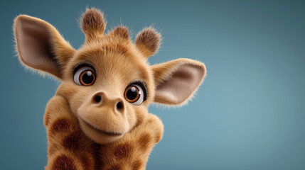 Animated giraffe portrait