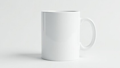 Obraz premium White ceramic mug isolated on white studio background, home, porcelain, cup