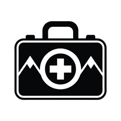 First Aid Kit Hiking Icon Vector Illustration