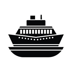Obraz premium Ferry Boat Docking Icon Vector Illustration
