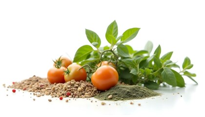 Parma herbs isolated on white background