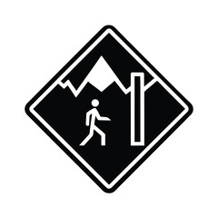 Hiking Trail Sign Icon Vector Illustration