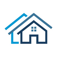 Fototapeta premium Modern Home Icon with Tech Elements for Real Estate or Smart Home Branding , Stylish, minimalist icon of a house with integrated tech elements, evoking a modern, smart home concept. 