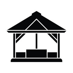 Outdoor Portable Shelter Icon Vector Illustration Camping Scene