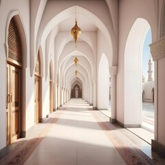 Fototapeta premium Serene Corridor of a Mosque