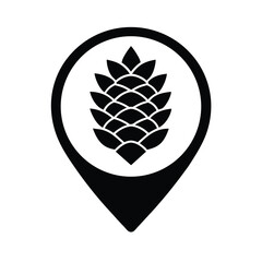 Pinecone Trail Marker Icon Vector Illustration Nature Hiking Graphic