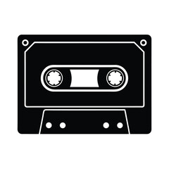 Retro Cassette Tape Icon Vector Illustration