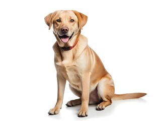 Obraz premium Happy Yellow Labrador Retriever Puppy Sitting
