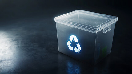 Recycling bin awareness campaign urban environment digital graphics clean background educational concept