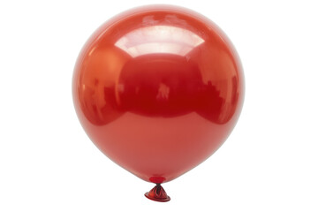 A vibrant red balloon a symbol of joy and celebration floats against a stark white background