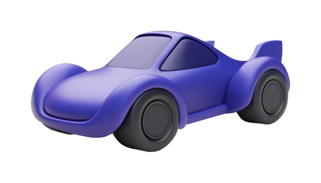 Futuristic toy car with sleek purple design and aerodynamic shape