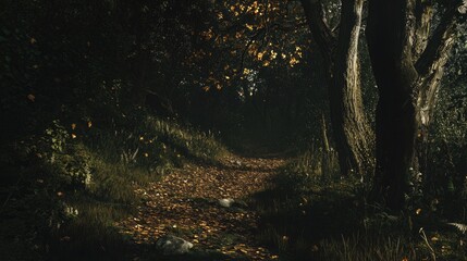 Enchanting Autumn Forest Path Mystery  Calm.