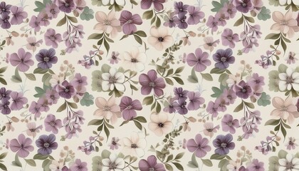 Elegant Pastel Floral Pattern Seamless Textile Design