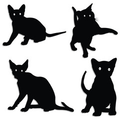 Cats silhouette illustration Design Cats silhouette