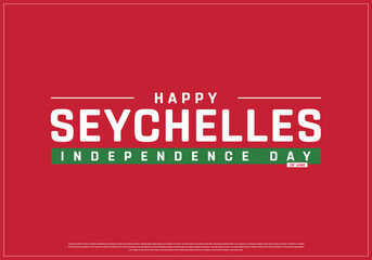 Independence Day of Seychelles on a dark background, Vector design of Independence Day of Seychelles, Typographic Design of Seychelles National Day, Flag typography of Seychelles
