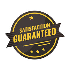 Obraz premium Satisfaction Guaranteed – black vintage sticker, retro badge – vector illustration