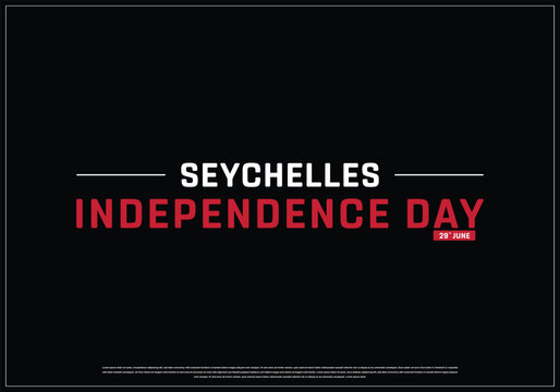 Seychelles Independence Day on a black background, Vector design of Independence Day of Seychelles, Typographic Design of Seychelles National Day, Flag typography of Seychelles