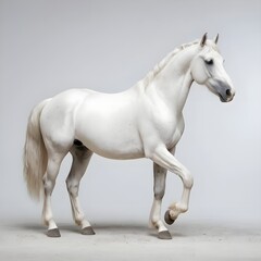 Obraz premium Elegant White Horse in Studio